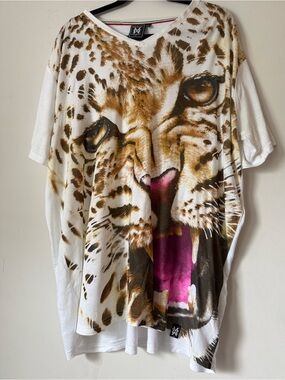 Michaels Cherry 100% Cotton White Tee Multi Colored